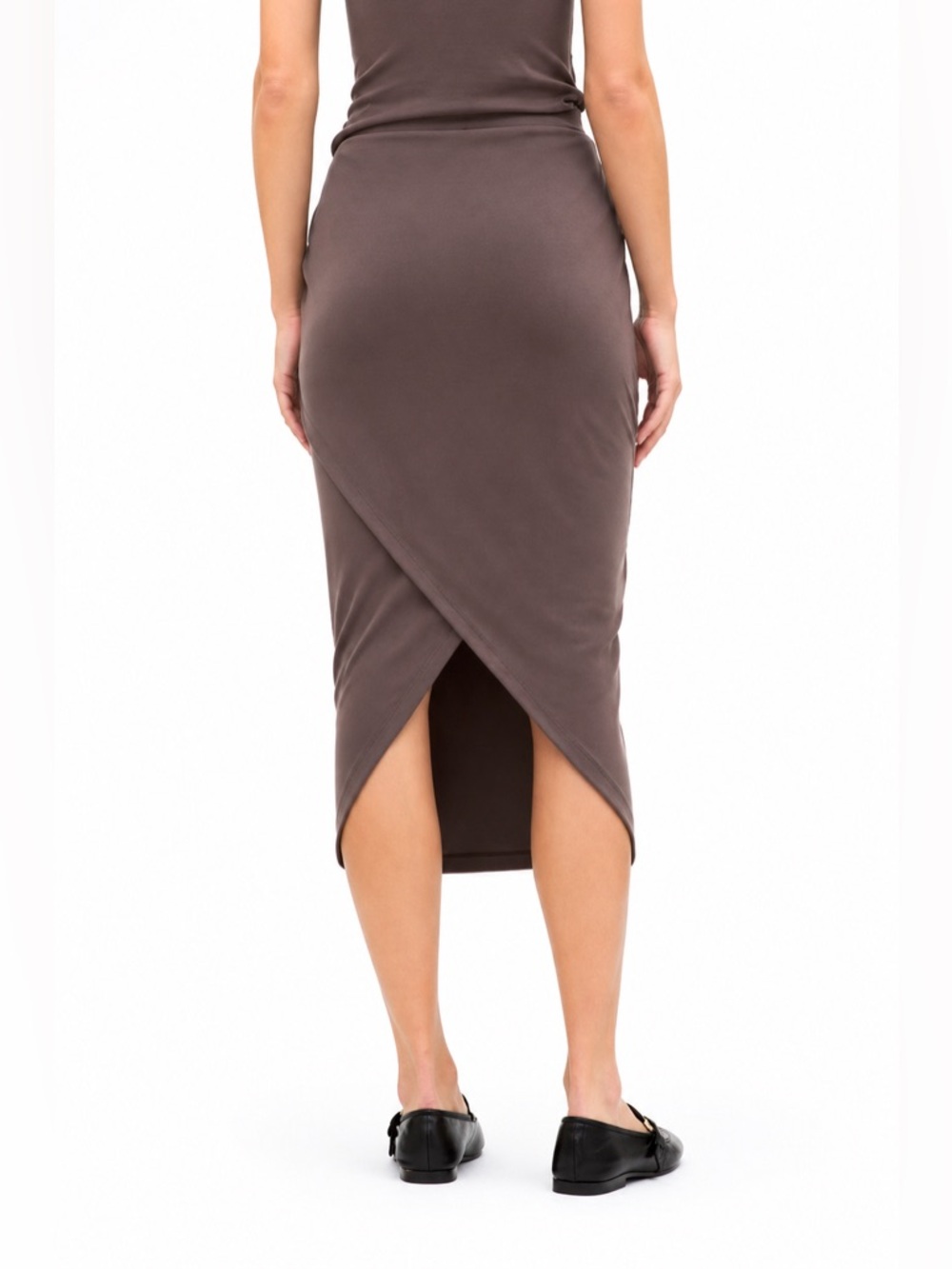 Lululemon M Drapey Softstreme Column 0669 Midi Skirt Espresso medium stretch